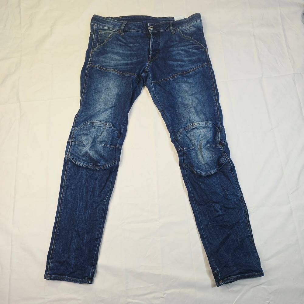 G-Star Men's 5620 Elwood 3D Tapered Jeans 32x32 Blue Denim Articulated Knee